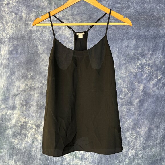 J.Crew Black Gauzy Tank Top Sz 2 - Picture 1 of 3